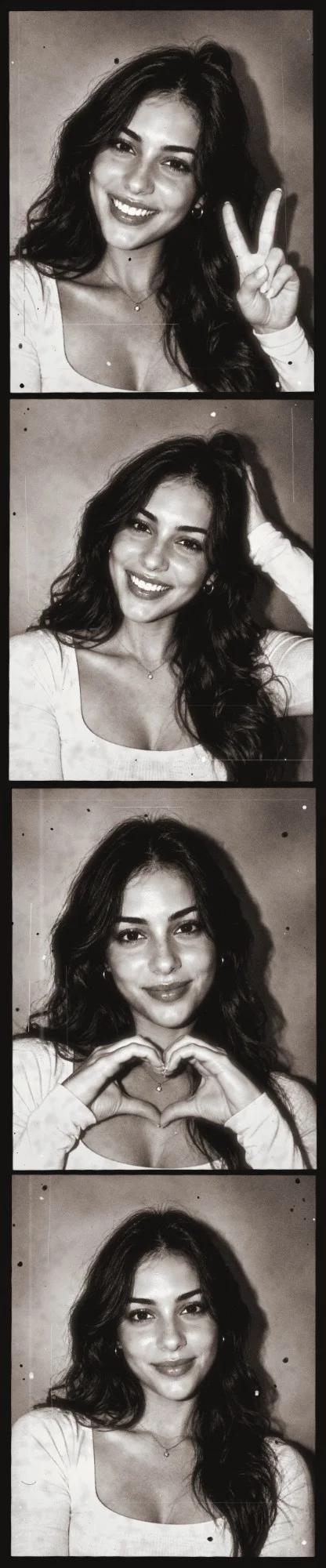 A four-photo booth strip
